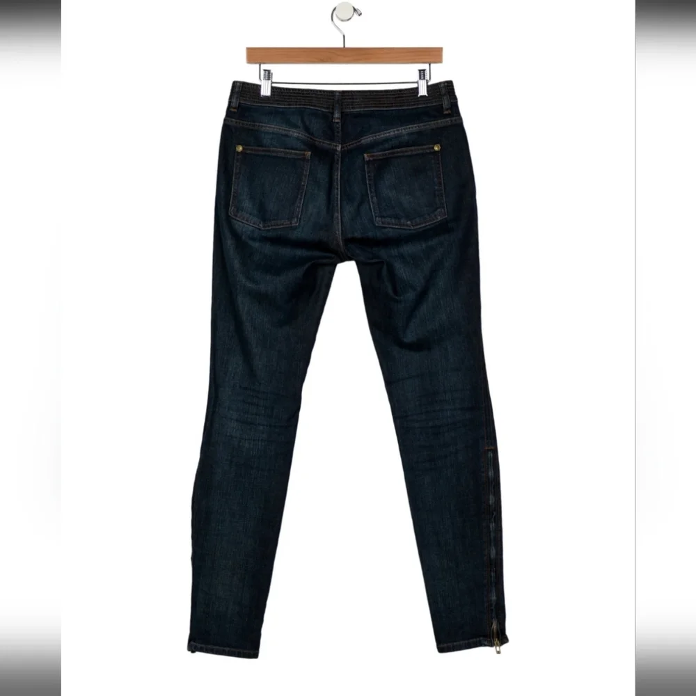 Chanel Dark Blue Moto Jeans